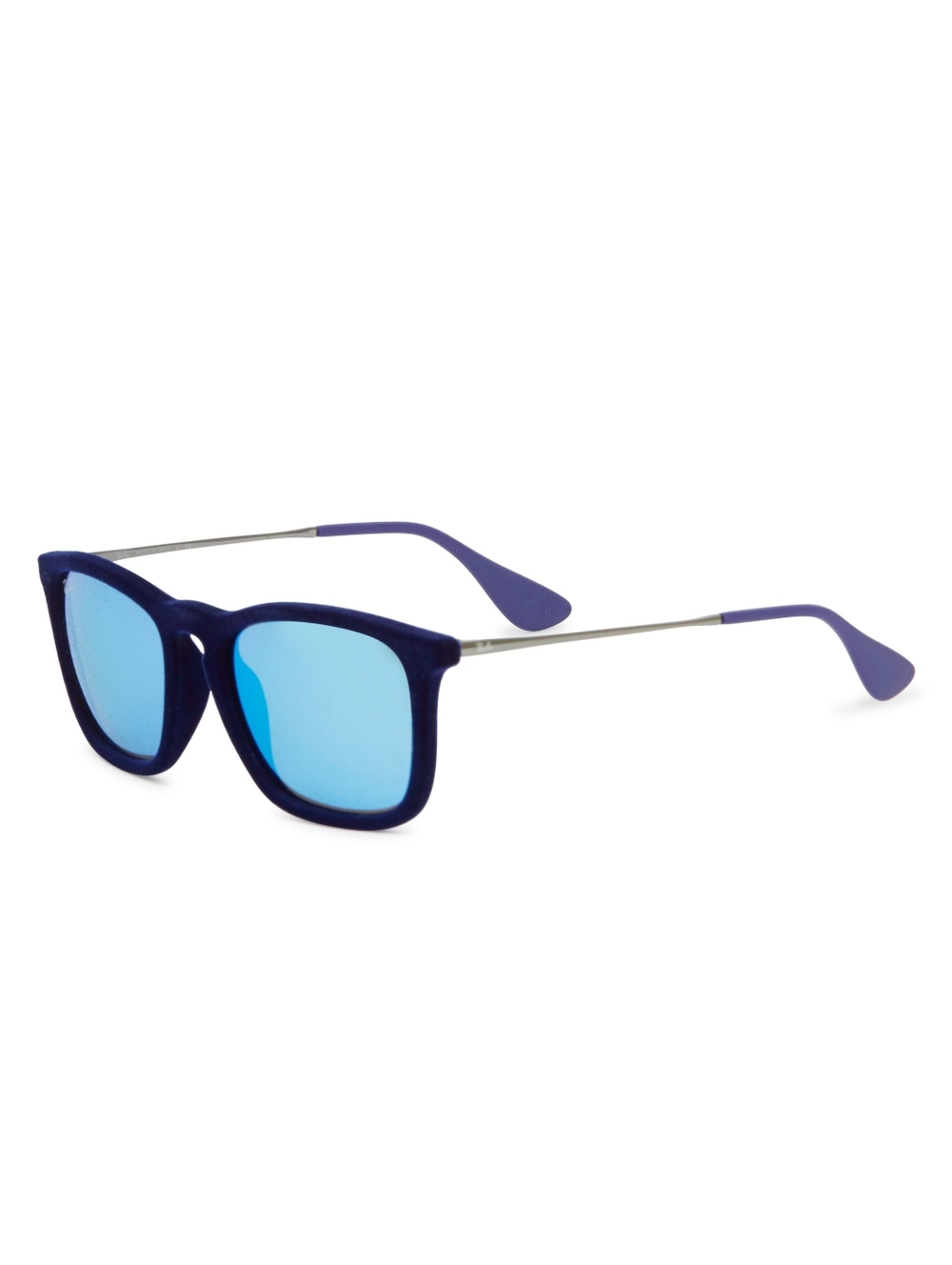 NWB Ray Ban Chris Blue Velvet Frame Blue Mirror Wayfarer Sunglasses RB4187 - Picture 2 of 10